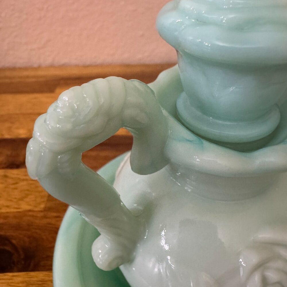 Vintage Avon Aqua/Green Mini Pitcher and Bowl Set - Picture 7 of 12